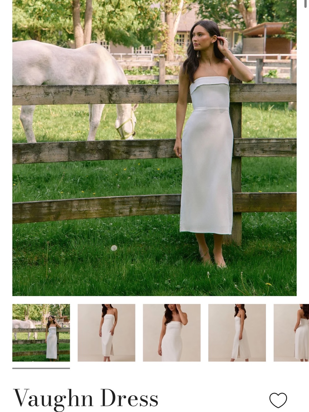 Park & Fifth Strapless Linen Midi Dress in Black